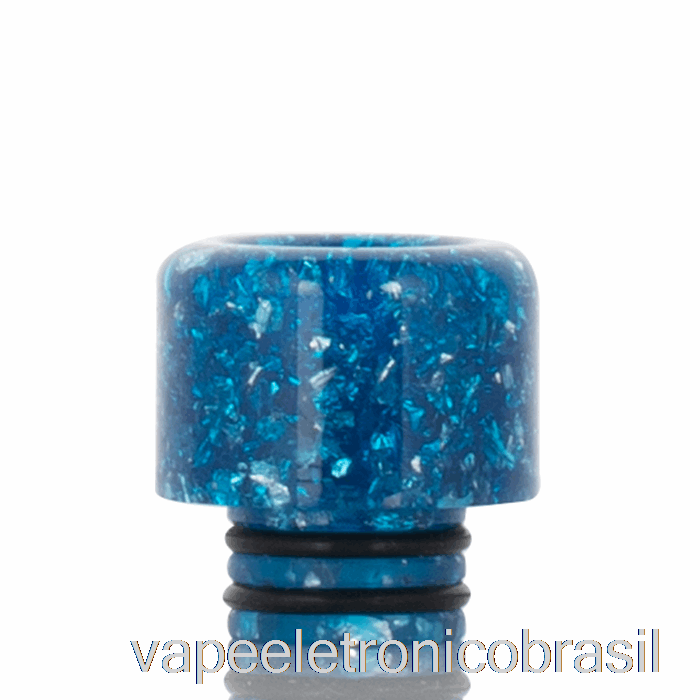 Vape Recarregável 510 Lantejoulas Resina Ponta De Gotejamento Azul Prata